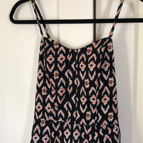 Black pattern strappy fit and flair dress - Picture 3 of 7
